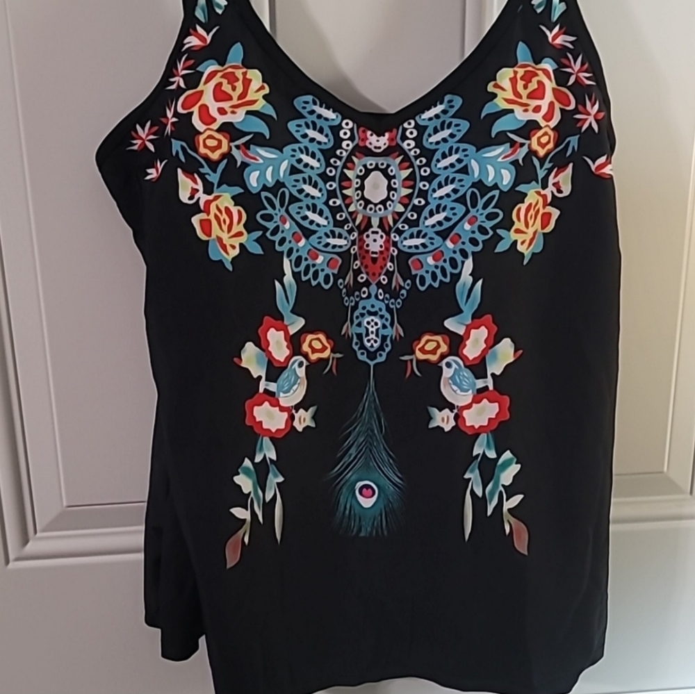 Floral Black Tankini Set - Picture 4 of 10